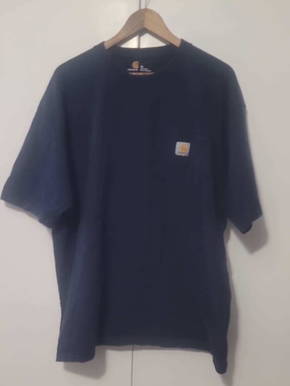 Carhartt Navy Short-Sleeve Pocket Tee with Logo Patch